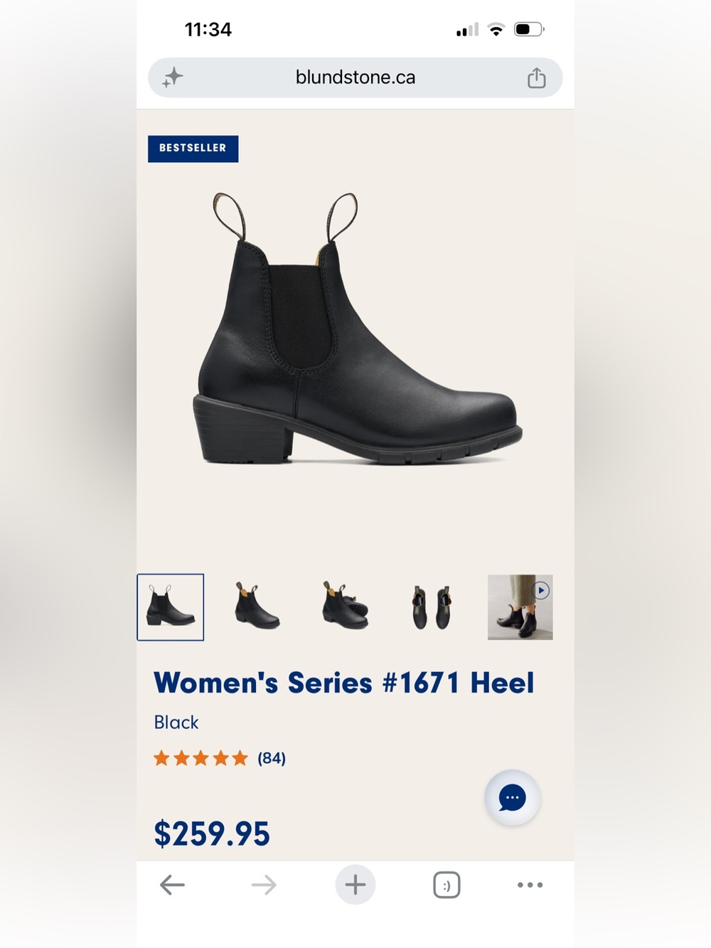 Blundstone Women's Series #1671 Heel Black Boots - Picture 7 of 9